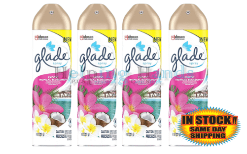 Four Cans (4) Glade Exotic Tropical Blossom Spray Air Freshener 8 oz Limited