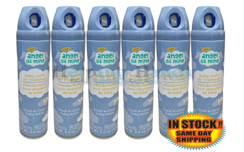 6 Baby Room Fresh & Clean Spray Air Freshener 3-In-1 Odor Neutralizer -10oz Cans