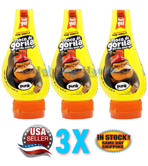3 Bottles Of Moco de Gorila Gorilla Snot Gel Punk Maximum Hold Travel Size 3oz