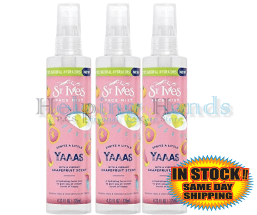 3 Packs Of St. Ives Face Mist Yaaas - 4.23 fl oz - 125mL Spritz Grapefruit Scent