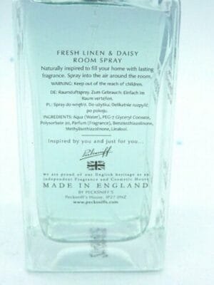 NEW PECKSNIFF'S ENGLAND ROOM SPRAY Fresh Linen & Daisy 3.3 Oz Glass Spray Bottle - Image 2