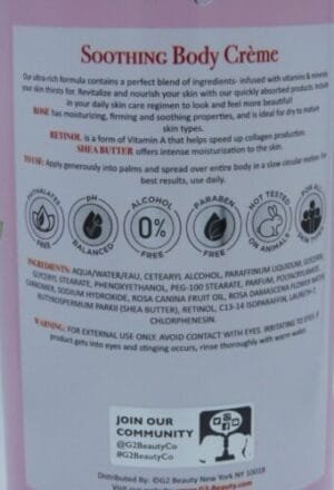 Large Spathecary Floral Bliss Soothing Retinol Body Cream Rose Shea Butter 33oz - Image 3