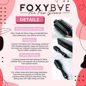NEW FoxyBae Blush Blowout Hair Dryer Brush Professional Salon Grade All-In-One - Image 8