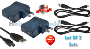 Lot Of 2 Universal 5.5V 500mA AC/DC USB Adapter Power Supply Charger & Mini USB