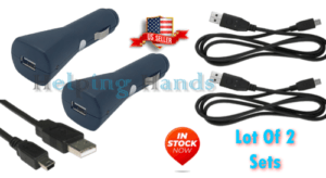 Lot Of 2 Car Universal 5V 1000mA DC/DC USB Adapter Power Charger & Mini USB