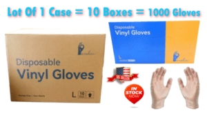 Lot of 10 Boxes - Disposable Clear Powder FREE Gloves Multipurpose - Size Large
