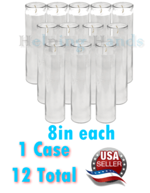 12 Unscented Candles White Devotional Prayer Glass Container Candle Sanctuary - Image 4