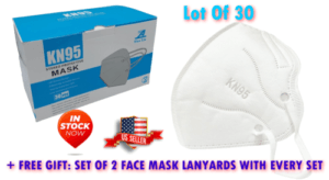 30 KN95 5-Layer Face Masks GB2626-2006 Individually Wrapped, Soft, Skin-Friendly