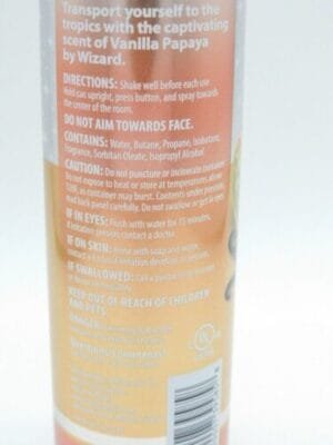 5 Wizard Air Freshener Spray, "Vanilla Papaya" Eliminates Odors Long Lasting - Image 2