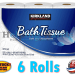 6 Rolls Of Kirkland Signature Soft And Absorbent Septic Safe Bath Tissue, 2-Ply