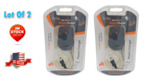 2 NEW PIXXO RETRACTABLE MINI USB WALL CHARGER POWER ADAPTER 5V-9.5V 400-600mA