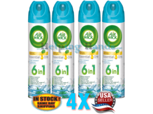 4 Air Wick Air Freshener Spray, "Fresh Waters" Eliminates Odors Long Lasting