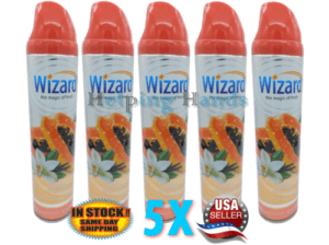 5 Wizard Air Freshener Spray, "Vanilla Papaya" Eliminates Odors Long Lasting