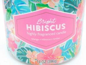 2 NEW Mainstays Bright Hibiscus Mango Scented 3-Wick Glass Jar Candles 14oz Each - Image 3