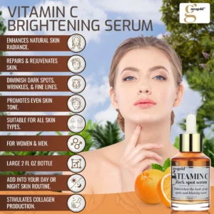 Neogold Vitamin C Face Serum For Brightening Dark Spots & Aged Skin, 2 oz - Image 2