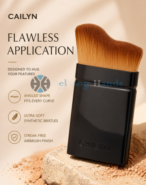 Cailyn O! Curve Makeup Brush Ergonomically Designed for Pro, Streak-Free Blending