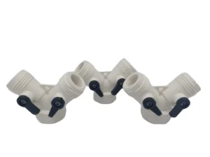 Lot of 3 White Y Garden Hose Connector Splitter 2-Way Connector Water Valves - Image 2