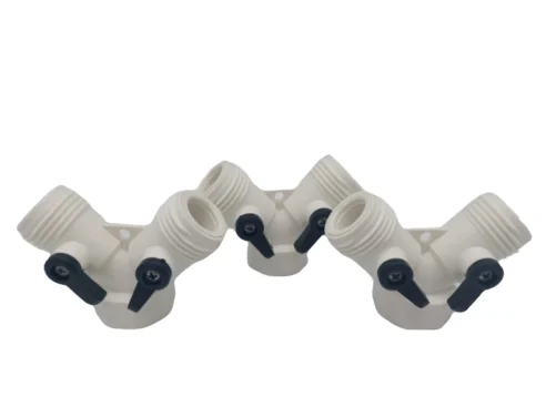 Lot of 3 White Y Garden Hose Connector Splitter 2-Way Connector Water Valves