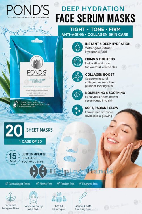 20 Deep Hydration Face Serum Masks Tight Tone Firm Anti-Aging Collagen Skin Care