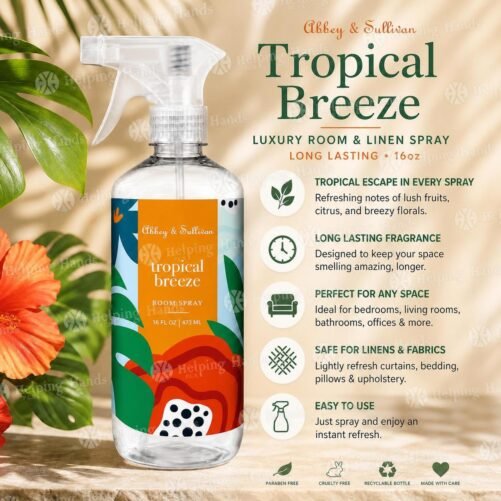 Abbey & Sullivan "Tropical Breeze" Luxury Room & Linen Spray Long Lasting 16oz