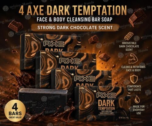 4 AXE Dark Temptation Face Body Cleansing Bar Soap - Strong Dark Chocolate Scent