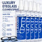 5 Luxury Eyeglass Cleaner Safe For All Glass, Plastic Polycarbonate Lenses 8.45 oz