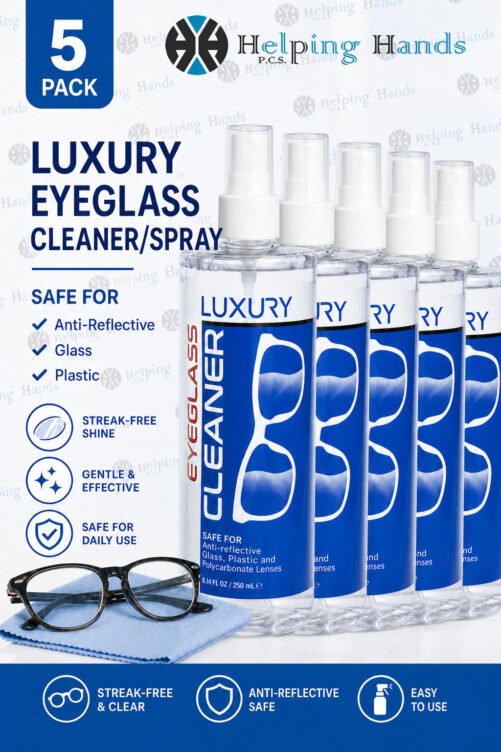 5 Luxury Eyeglass Cleaner Safe For All Glass, Plastic Polycarbonate Lenses 8.45 oz