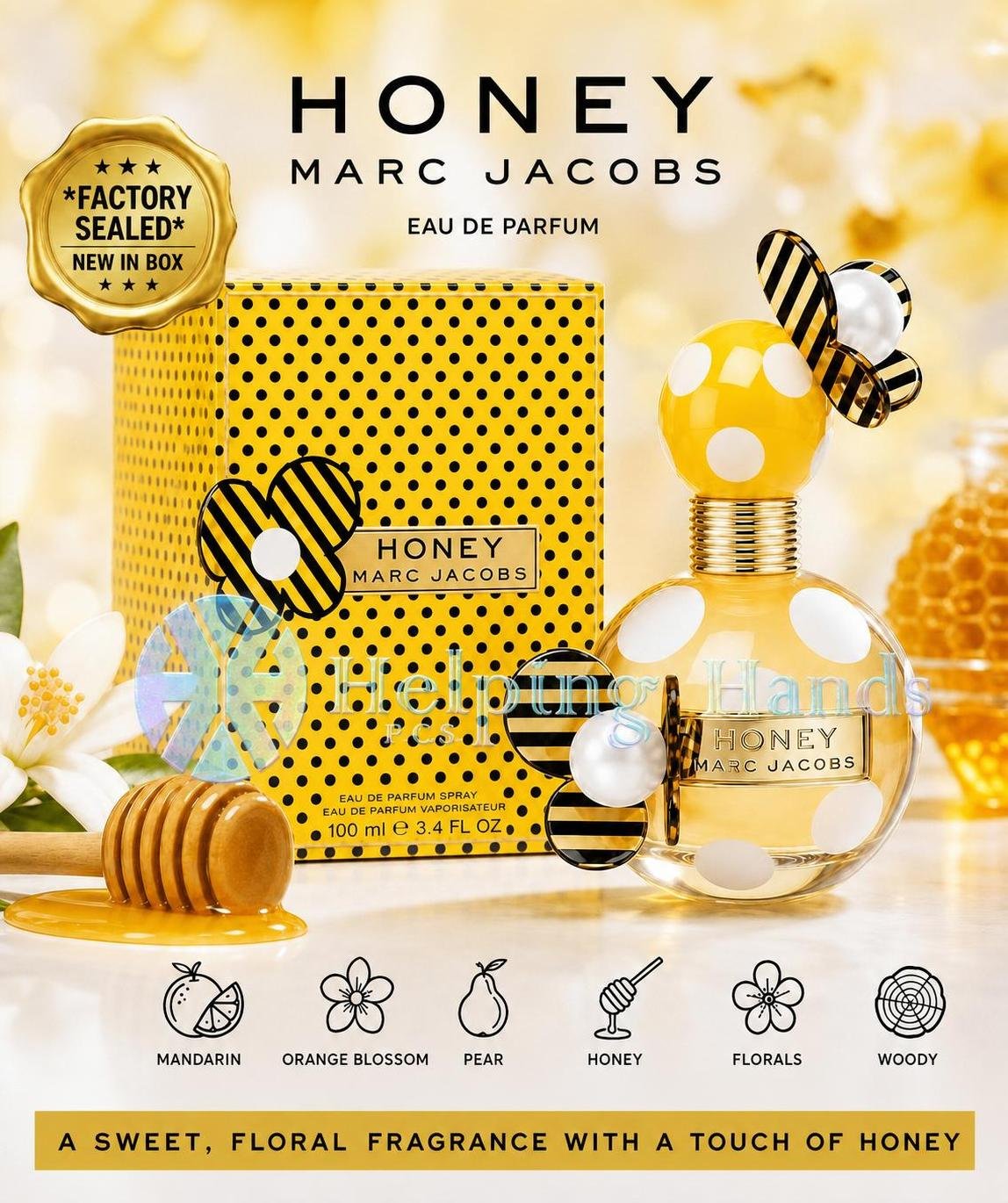 Honey by Marc Jacobs Large 3.4 oz / 100 ml Eau De Parfum Spray *Factory Sealed* - Image 4