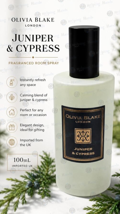 Olivia Blake London Juniper & Cypress Fragranced Room Spray 100mL Imported UK