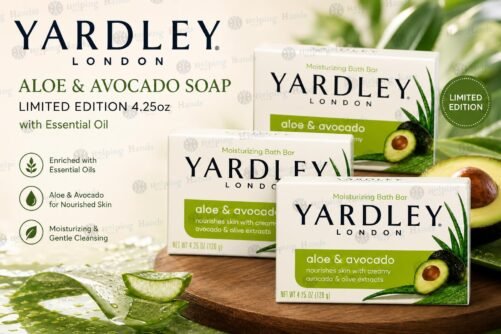 3 Yardley London ALOE & AVOCADO Soap LIMITED EDITION 4.25oz W/ ESSENTIAL OIL