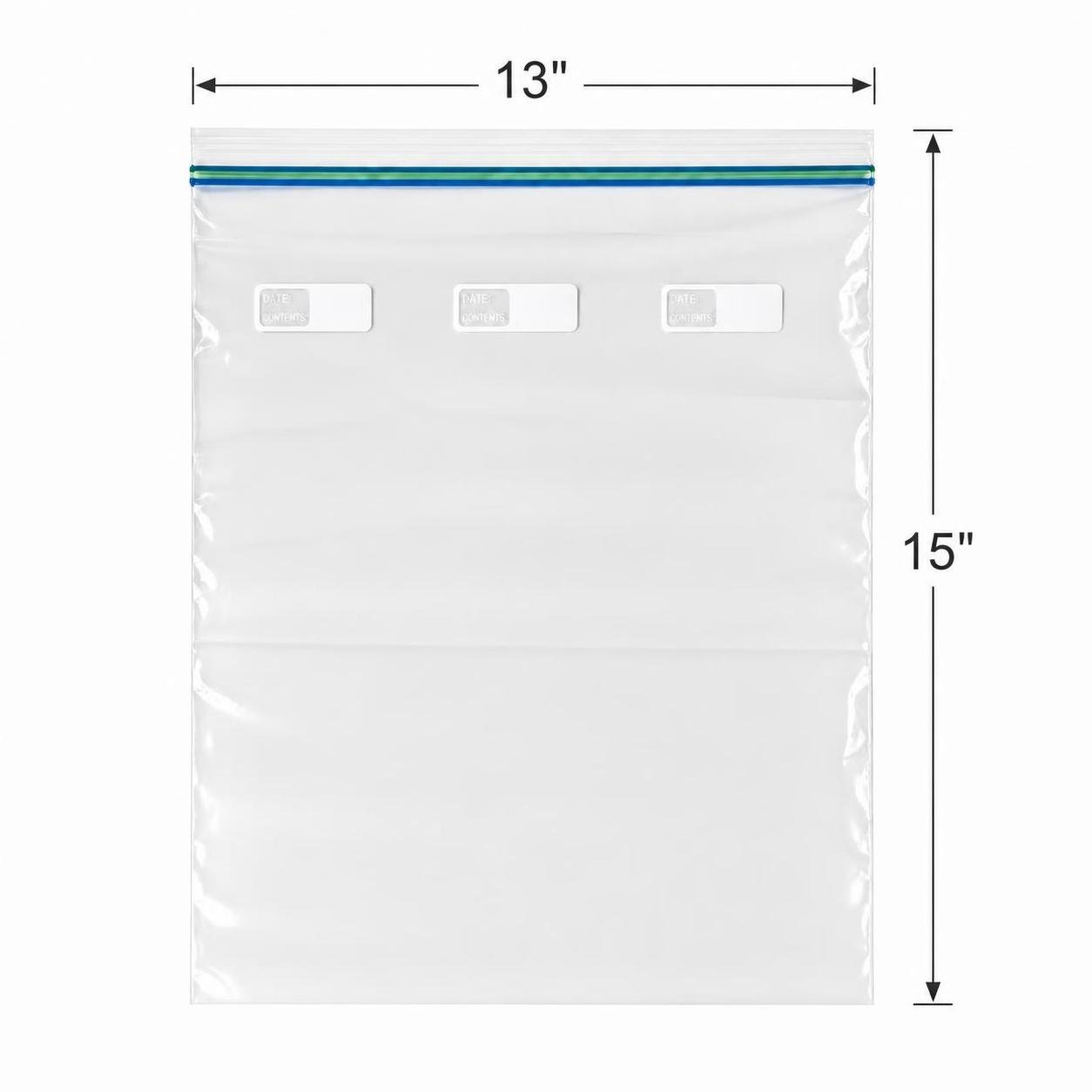 50 Double Lock Grip Seal Bags 13x15 Clear Poly Plastic Resealable Zipper Baggies - Image 4