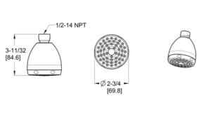 OEM Pfister J15-060B Pfirst Series 1-Function Showerhead - Matte Black - Image 2
