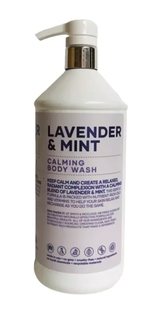 Smith & McCloud Calming Relaxing Lavender & Mint Pure Natural Body Wash 32oz - Image 4