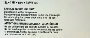 New 6 Outlet Power Block Heavy Duty Multi Electric 3 Prong 15A, 125V, 60Hz 1875W - Image 4
