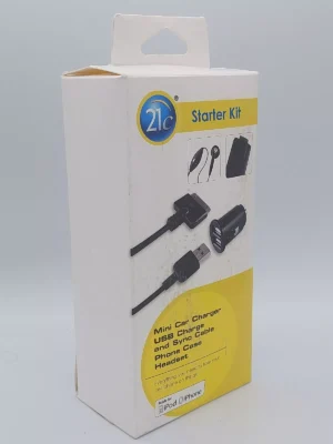 21c APPLE 30-Pin UNIVERSAL TRAVEL STARTER KIT DUAL USB CAR CHARGER CASE HEADSET - Image 2
