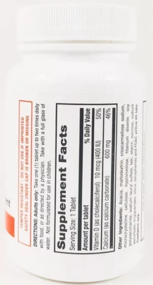4 Bottles RUGBY CALCIUM 600mg with Vitamin D3 (400IU) 60 Tablets Each EXP:2025 - Image 3