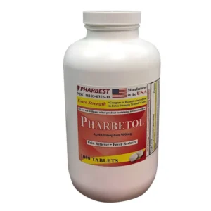 Pharbetol Acetaminophen Pain Reliever Extra Strength Tablets 500mg 1000 Count