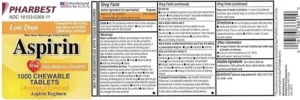 2 Pharbest Aspirin Pain Reliever Chewable Tablets Orange Flavor 81mg 1,000 Count - Image 2