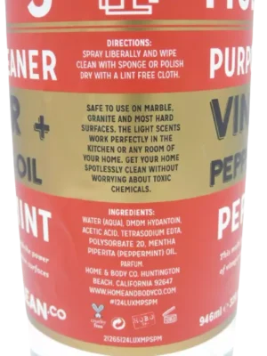 1 Lux Clean Vinegar & Peppermint Mint No 3 Multi Purpose Spray Cleaner 32 fl oz - Image 3
