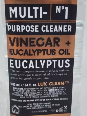 Lux Clean Co No 1 Vinegar & Eucalyptus Oil Multi-Purpose Cleaner REFILL 64 oz - Image 3