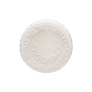 Lot Of 25 Amber PET Round Liquid Bottle with 20/400 White (Child Lock Cap) 1 oz - Image 2