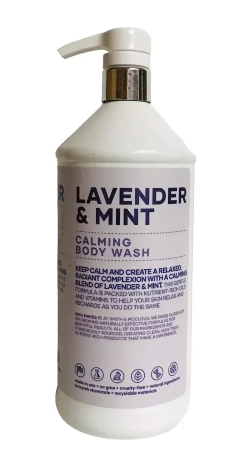 Smith & McCloud Calming Relaxing Lavender & Mint Pure Natural Body Wash 32oz