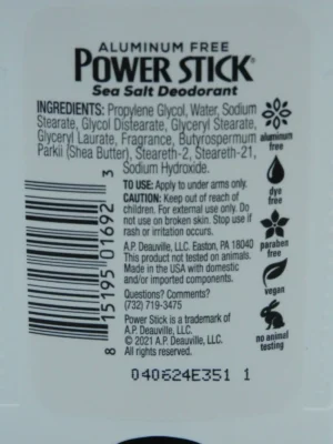 3 Power Stick SEA SALT Deodorant Aluminum Free All Day Odor Protection 2.5 Body - Image 4