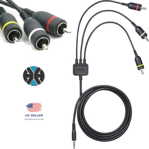 Nokia CA-75U TV Out / AV Composite Cable for Nokia Samsung Sony Phones & NOW TV Box