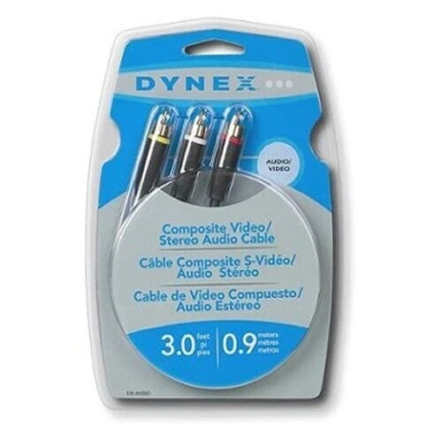 New - Dynex DX-AV060 Gold Plated Composite Video/Audio Stereo Cable 3 Feet VGA