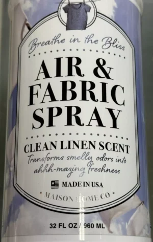 MAISON HOME CO Breath In The Bliss AIR FABRIC SPRAY Clean Linen Scent 32oz - Image 2