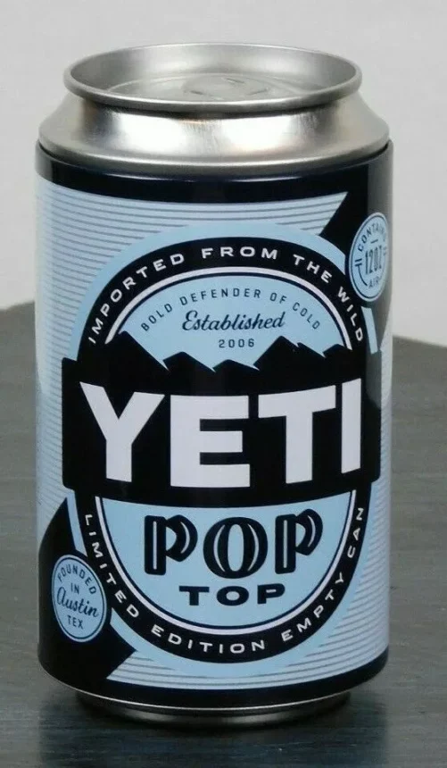 YETI Pop Top, Limited Edition, "Empty Can Contains 12oz Air" Storage Stash Can