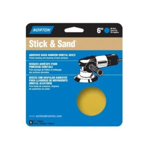 4pk Norton Stick & Sand 6 in. Aluminum Oxide A290 Sanding Disc 40 Grit 48911