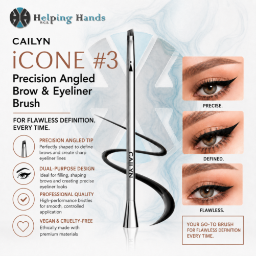 Cailyn iCONE #3 Precision Angled Brow & Eyeliner Brush for Flawless Definition