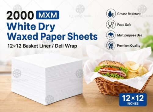 2000 MXM White Dry Waxed Paper Sheets 12x12 Basket Liner / Deli Wrap